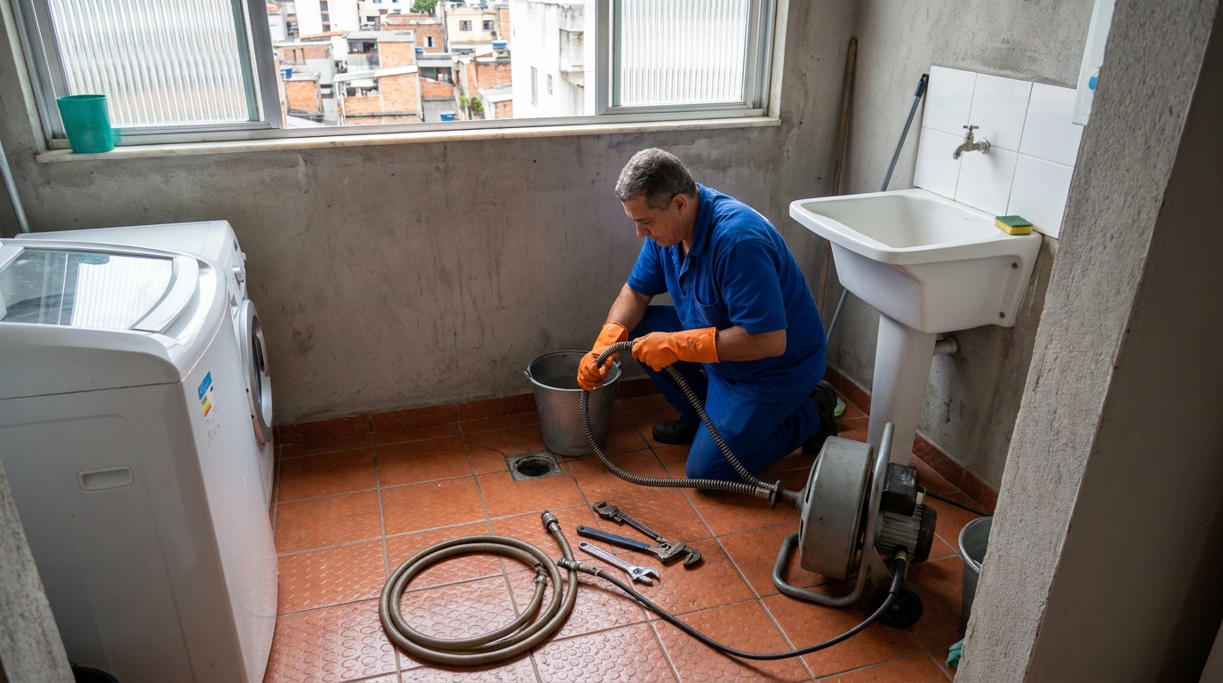 Desentupimento de ralo com equipamento em Passo Fundo‑RS